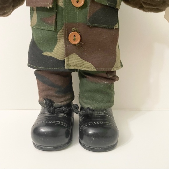Vintage 1989 US  Bear Forces of America Plush Air Force Bear 11" Dark Brown Camo - Picture 4 of 16